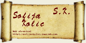 Sofija Kolić vizit kartica